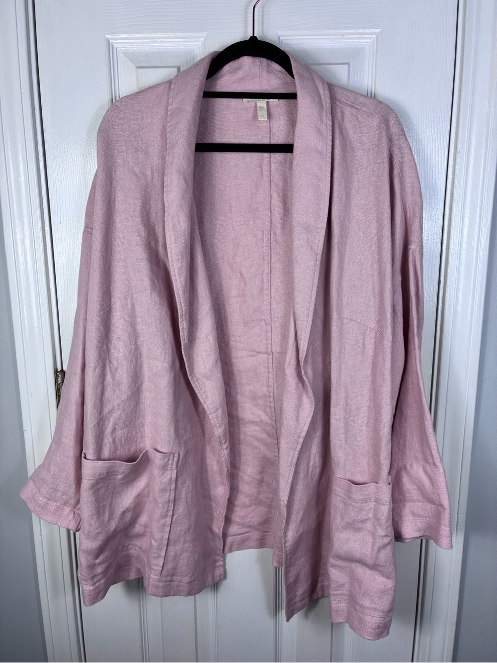 Eileen Fisher Organic Linen Shawl Collar Jacket Size 2X